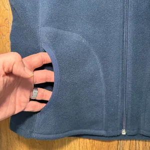 Woolrich Fleece Vest Navy Blue Full‎ Zip Pockets Womens Size Medium Gorpcore thumbnail 6