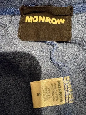 MONROW Star Print Sweatpants Size S Blue White Fleece Joggers thumbnail 3
