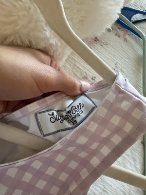 NWT White and Purple Gingham Tennis Dress thumbnail 5