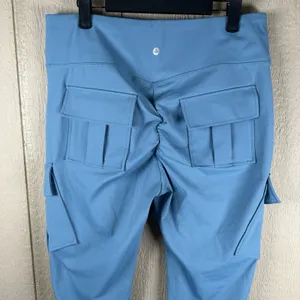 NEW Halara HaloTek Air Womens Sz XL Cargo Pocket Leggings Butt Lift Blue Stretch thumbnail 4