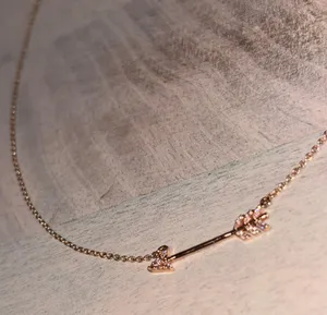 Rose Gold Arrow Diamond Necklace thumbnail 4