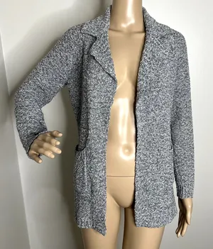 Candie's Gray Open Front Knit Cardigan Sweater thumbnail 1