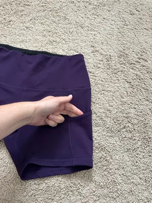 ODODOS Power Flex Yoga Shorts Tummy Control Workout Running Shorts Deep Purple L thumbnail 8