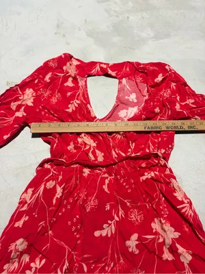 Gentle fawn Red Floral V-Neck Romper large thumbnail 10