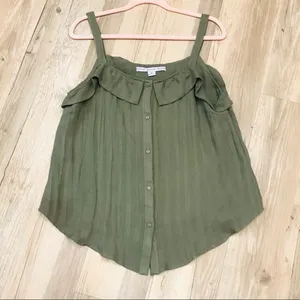 Olive green Hyfve Boutique Boho top sz Med thumbnail 5