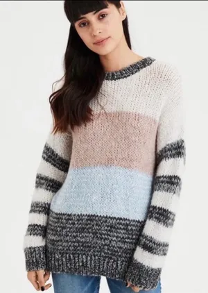 ⭐️American eagle outfitters striped jegging wool blend sweater size XS thumbnail 1