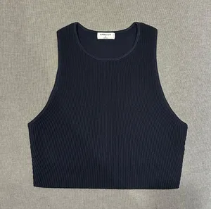 Aritzia Babaton Navy Sculpt Knit Racer Top thumbnail 3