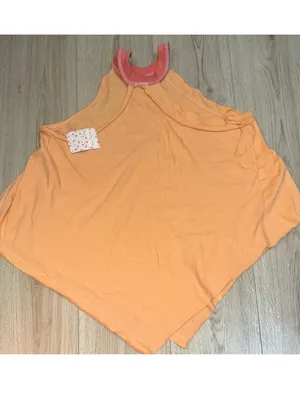 Free People Sleeveless High Neck Tank Peach with Coral Trim sleeveless shirt top thumbnail 2