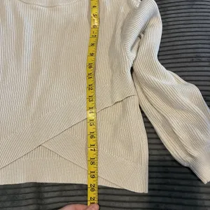 Lululemon Beige Reversible Crossover Sweater Knit Ribbed Cashmere Blend Size 6 thumbnail 6