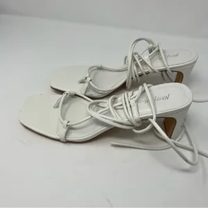 NASTY Gal Faux Leather Strappy Sandals White Sz 7‎ thumbnail 6