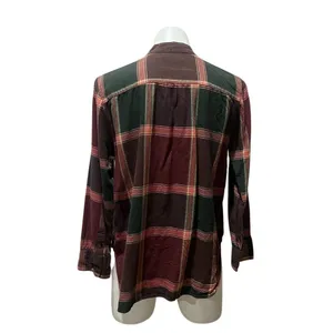 Madewell Blouse Womens Size M Multicolor Plaid Tie-Neck Button-Front thumbnail 3