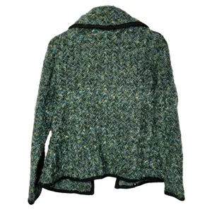 Sarah Spencer Petite‎ Green & Blue Knit Button Down Sweater Jacket PL Size L thumbnail 2