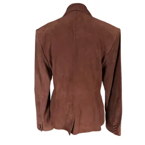 Lilly Pulitzer vintage brown fully lined button down lamb suede blazer small thumbnail 4