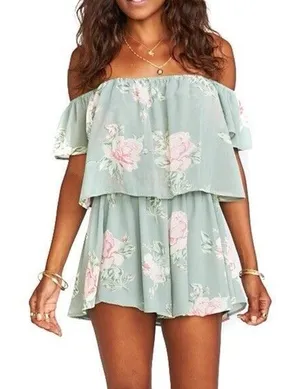 Show Me‎ Your Mumu Womens Dixie Romper Sweetheart Sage Size Small SEE PHOTOS thumbnail 1