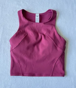 Lululemon Cropped Pinked Sports Bra Top - Size 0 thumbnail 1