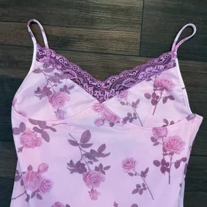 Motel Rocks Mini Dress Pink Floral Mesh Lace Trim Side Slit S thumbnail 7