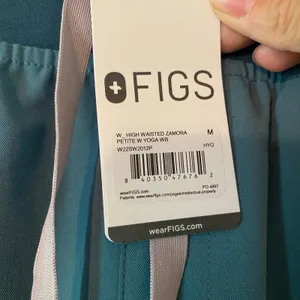 NWT FIGS Teal Blue High Waisted Zamora Jogger Scrub Pants Uniform Medium Petite thumbnail 9