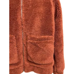Anthropologie Elodie‎ Faux Sherpa Shearling Teddy Coat Oversized Rust Size Small thumbnail 4