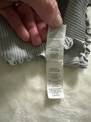 aerie Light Gray Ribbed Ruffle-Edge Cami thumbnail 4