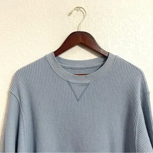 Aerie Womens Top Shirt Light Blue Waffle Knit Long Sleeve Comfort Size Medium thumbnail 3