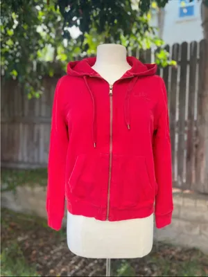 Ralph Lauren Jeans Co. Red Zip Up Hoodie Streetwear preppy activewear outdoor L thumbnail 3