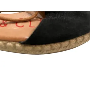 Musse & Cloud Suede Size 8 Lace Up Ankle Espadrille Sandals Black Resort thumbnail 7