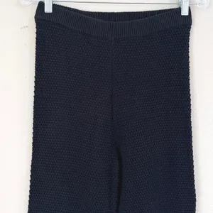 Free People Beach Hailee Waffle Stitch Black Wide Leg Pants Women XS Chunky Knit thumbnail 4