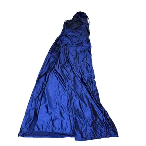 NWT OYS Size Medium Dark Navy Blue One Shoulder Satin Ruched Bodycon Maxi thumbnail 3