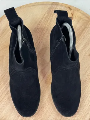 Vionic Vera Suede Western Ankle Boots Booties Black Women 8.5 Water Resistant thumbnail 4