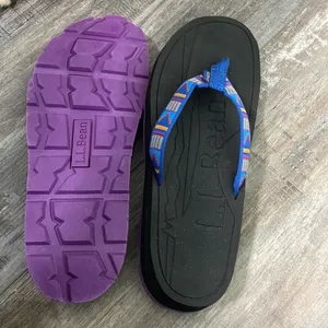 LL Bean Katahdin Flip flops sandal Purple Ocean Mesa Blue Size 9 thumbnail 5