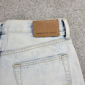 American Eagle Womens Denim Shorts 31" Blue Acid Wash Distressed Bermuda thumbnail 4