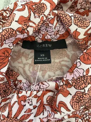 J Crew Tissue Turtleneck in Fête Floral Size XS Colorful Bohemian FLAWED thumbnail 5