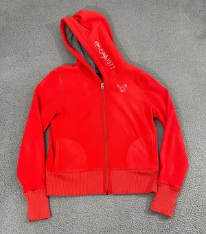American Eagle Fleece Hoodie Women XL Infrared Lined Y2K‎ Full Zip thumbnail 1