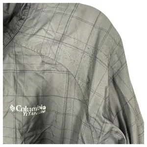 Columbia Grey Plaid Lightweight Rain Jacket Windbreaker Cinch Women's Medium thumbnail 6