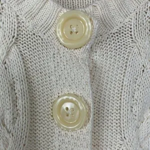Vintage GoFish Cream Cable Knit Button Up Cardigan Sweater Large Buttons XL thumbnail 3