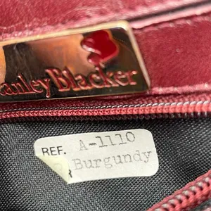 Vintage 60s 70s Stanley Blacker Designer Shoulder Bag Purse Burgundy Red Leather thumbnail 9