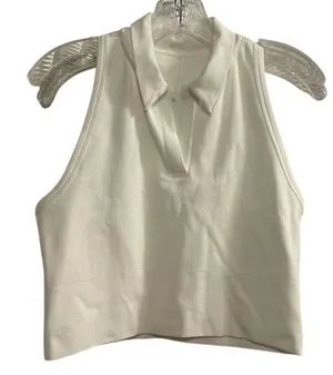 Athleta Women's White Cropped Tank Top Size M‎ thumbnail 1
