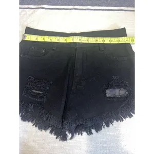 Shein Womens Shorts Black Denim Distressed Jean Shorts Women’s Small EUC thumbnail 5