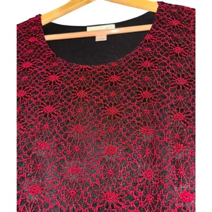 Christopher Banks Lace Blouse Floral‎ Womens Med Tiered Textured Asian Inspired thumbnail 3