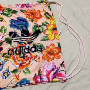 FARM Rio X Adidas Floralita Pink Floral Gym Sack / Backpack / Bag‎ 17.5" x 13.5" thumbnail 4