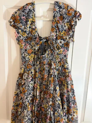 American Eagle Floral Button Front Mini Babydoll Dress thumbnail 4
