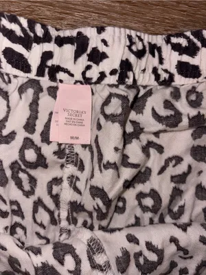 Victoria's Secret Black and White Leopard Print Pajama Pants thumbnail 2