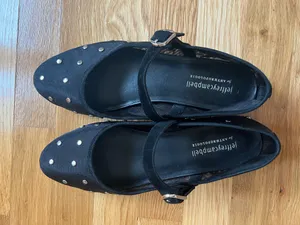 Jeffrey Campbell Anthropologie Black Mesh Studded Flats thumbnail 3