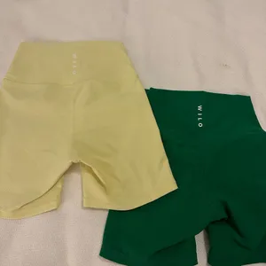 Women's Athletic Shorts - Green and Yellow thumbnail 2