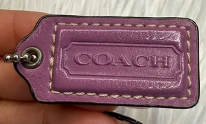 1.5" Coach Purple Fob Bag Charm Hang tag Hangtag thumbnail 1
