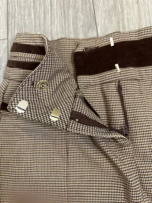 Bebe Houndstooth Pencil Midi Skirt Brown Vintage Size 4 thumbnail 5