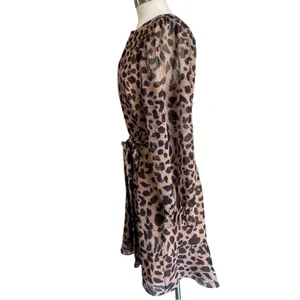 Whistles Flounce Dress Brushed Cheetah‎ Flippy Dress Career Wear thumbnail 2