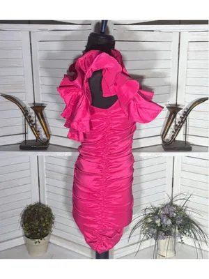 Lovers & Friends mini dress sexy pink ruffled wedding guest cocktail glam prom S thumbnail 5