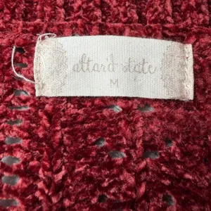 Altard State Women Size Medium Chenille Knit Sweater Burgundy Crew Neck Soft thumbnail 4