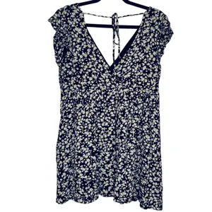 165 |Altar'd State Black Boho Cottagecore Floral‎ Ditsy Daisy V-Neck Small Dress thumbnail 3